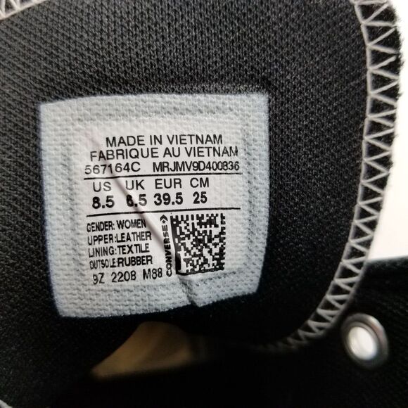 Converse Chuck Taylor Women Sneaker Size 8.5 CTAS Lugged Leather 567164C Black - Picture 7 of 8